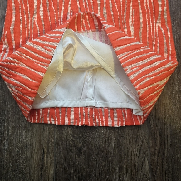 Milly Zebra Jacquard Womens Dress Sz 0 Persimmon Raceback Knee Length - Picture 10 of 15